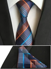 top mens fashion ties pocket square tie set men neckties business polyester silk tie handkerchief pink plaids scarf T001