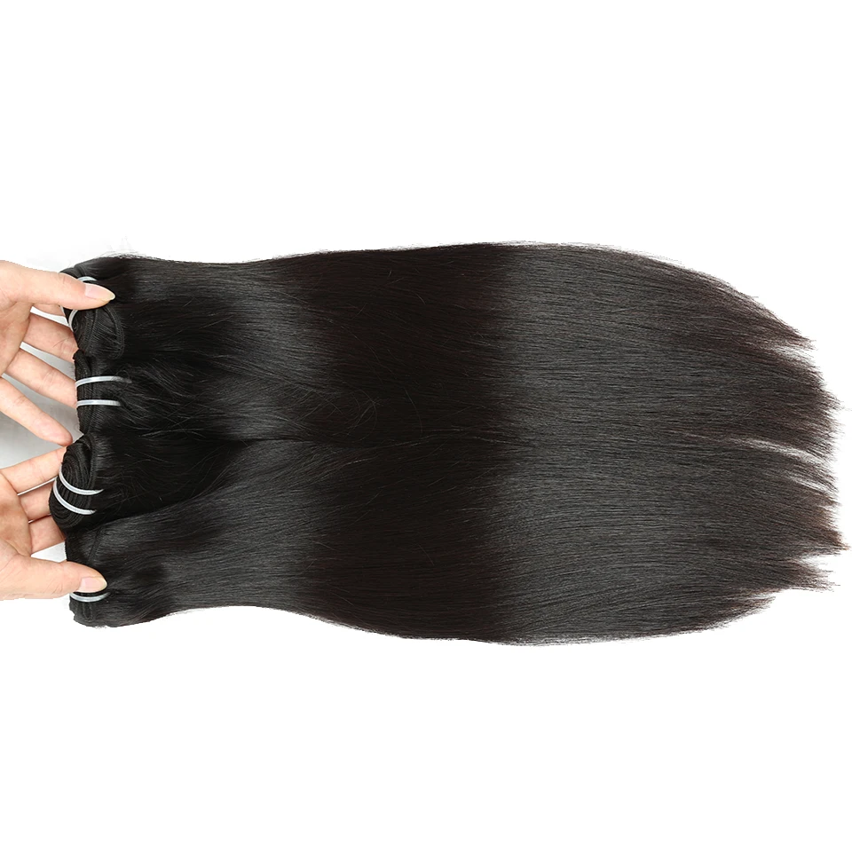 trama do cabelo humano feixes de cabelo malaio com fechamento