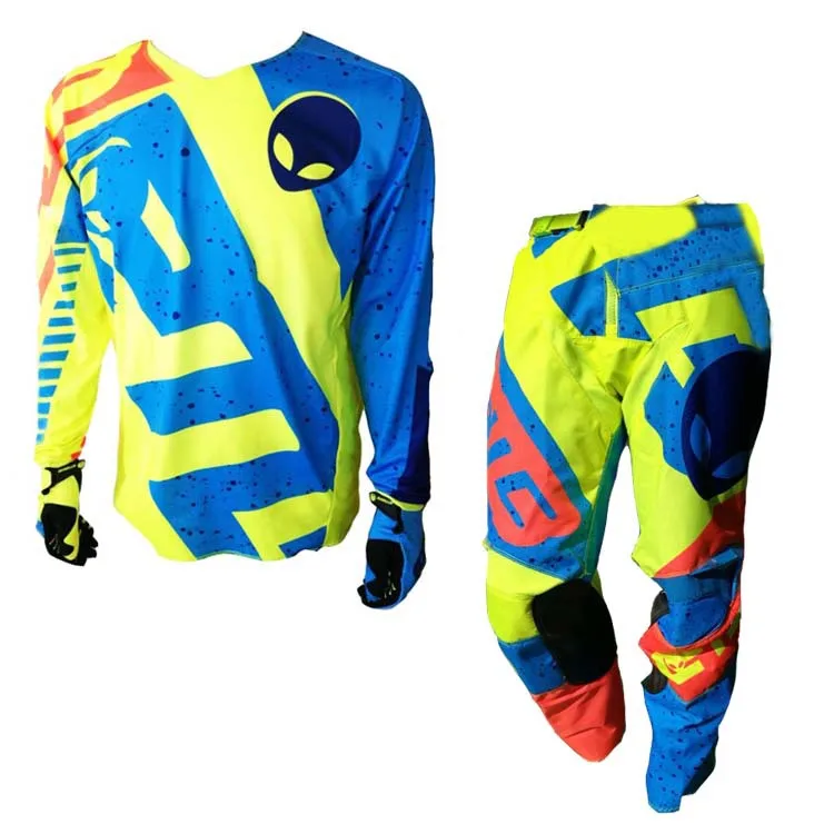 

2017 ETBIKE Offroad Motorcycle Set Riding Racing Suit Set Adult Paternity Pack blue