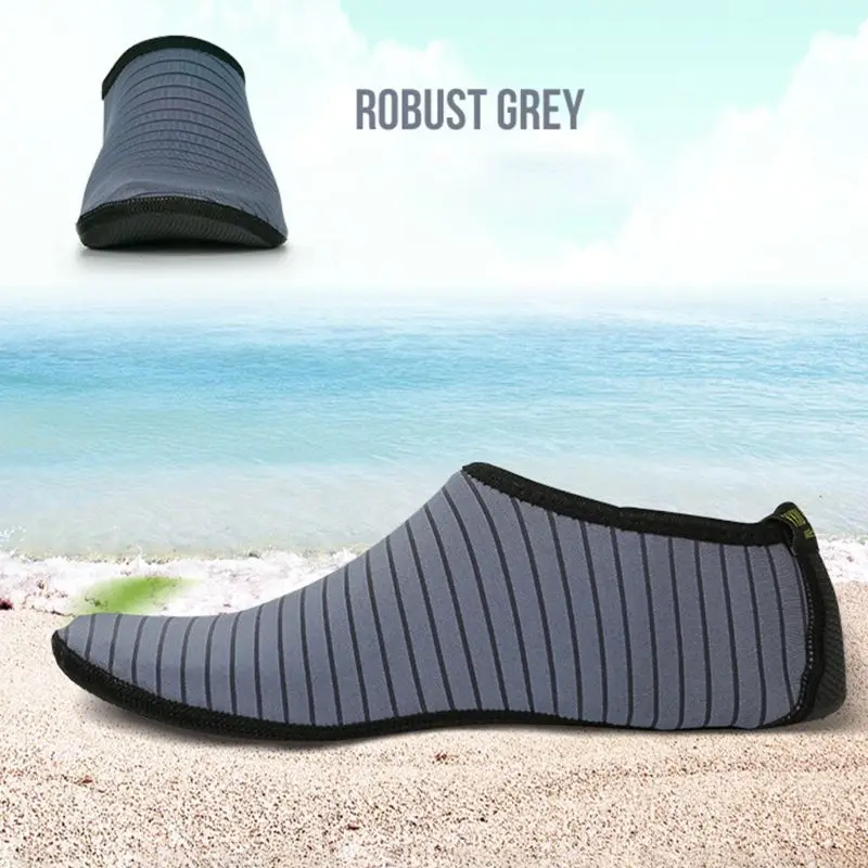 Полосатая Дизайнерская обувь для плавания унисекс противоскользящие носки для пляжа, бассейна, серфинга, йоги, не впитывающие воду, легкие Плавающие Плавники - Цвет: Gray