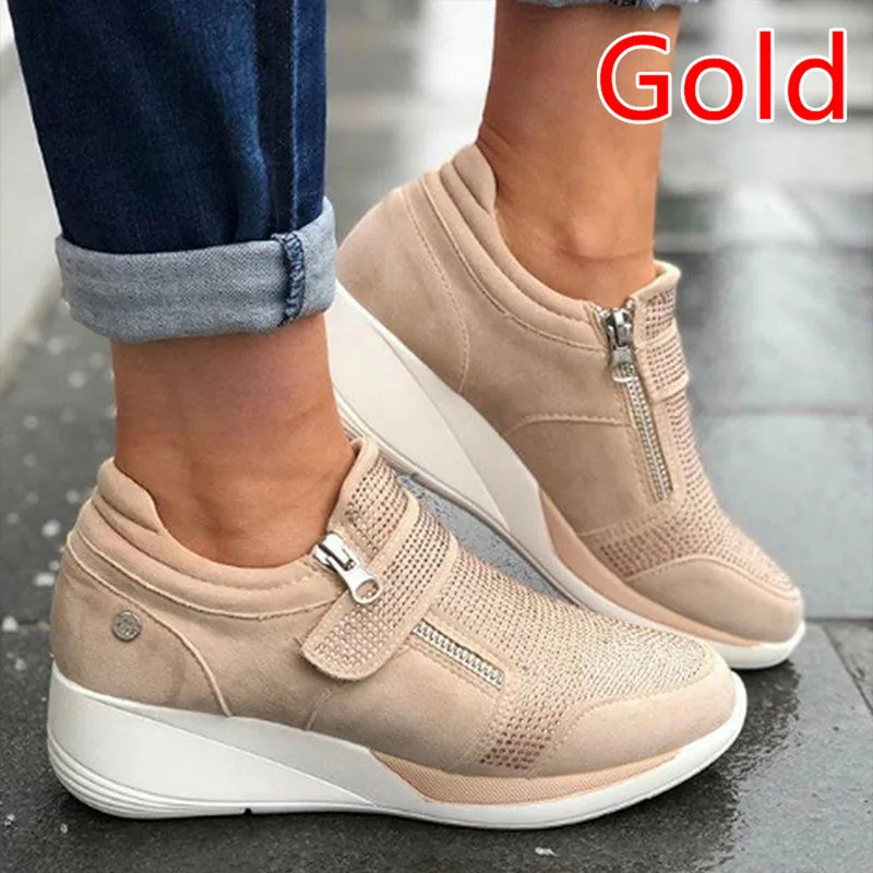 Loozykit drop shipping Women's flats Fashion Breathable Casual Sports Pure color Platform Shoe Sneaker hot sell - Цвет: 1