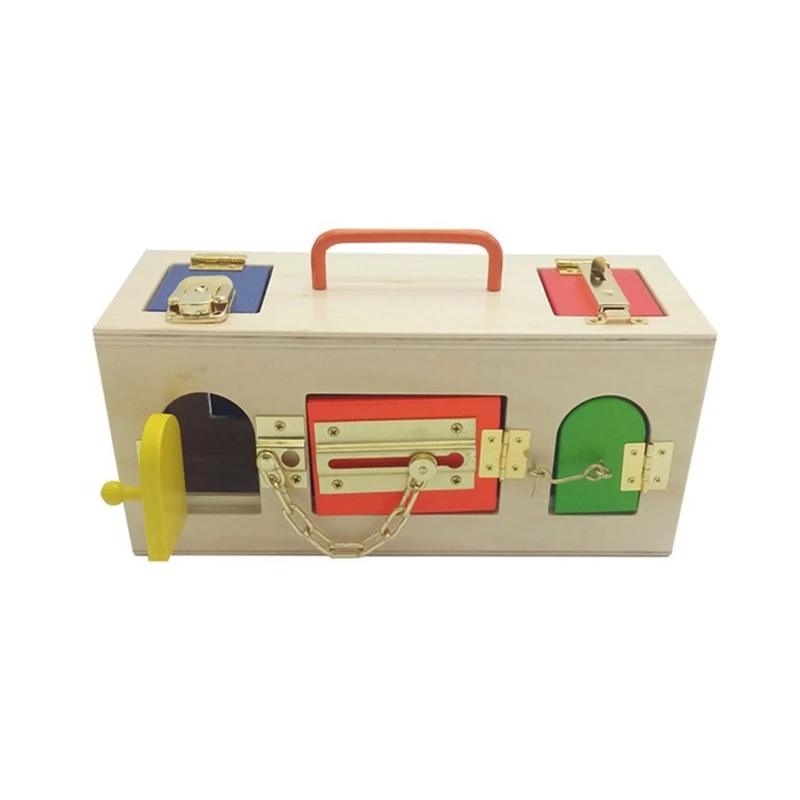 Деревянный Монтессори замок Коробка образовательная ранняя детская игрушечные лошадки памяти игры обучения образования Обучение для детей подарок