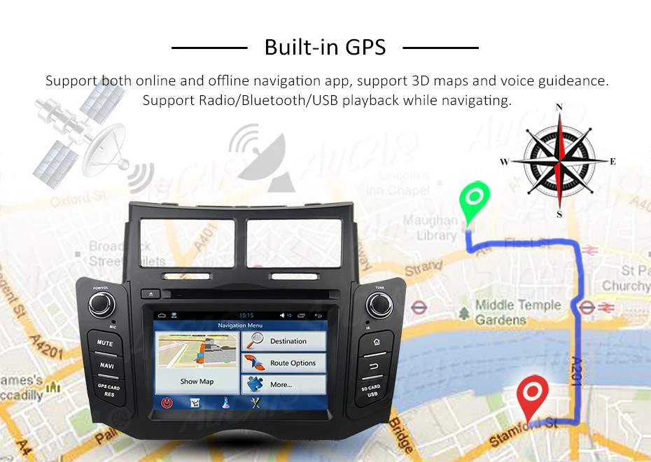 Cheap Android 8.0 6.2" Touch Screen for Toyota Yaris car dvd 2005 - 2011 Car GPS Multimedia Bluetooth GPS Radio WIFI 4G Stereo AUX 14