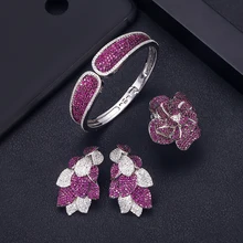 Janekelly модный бант дизайнерские аксессуары модный драгоценный камень уникальный браслет AAA циркон микро проложить Набор ручной браслет