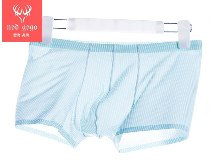 

High-end One piece Underpants Men's 3D convex breathable seamless stripe printed Boxers shorts Male No traces Trunk &underwear
