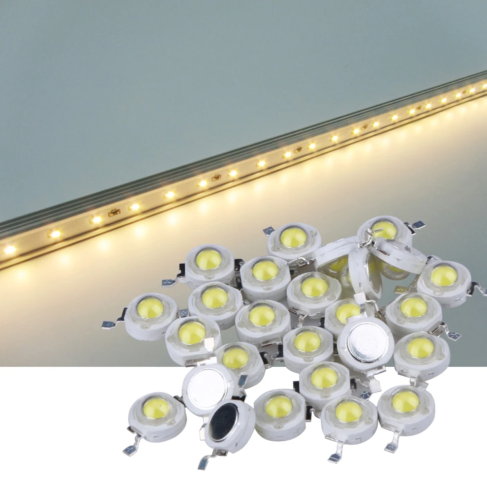 100Pcs lot Full Watt 1W High Power LED lamp Beads 110 120LM LEDs Bulb light for
