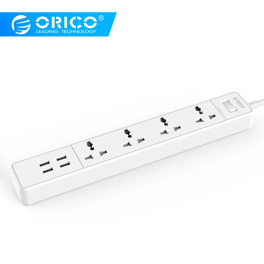 Универсальный сетевой фильтр ORICO OSC для дома и офиса с 4 USB зарядными устройствами 4 универсальных разъема переменного тока