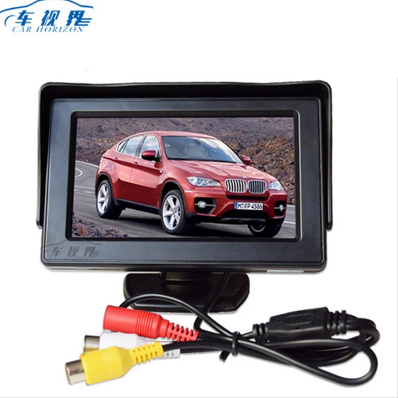 

2 in 1 Car Monitor 4.3 Inch TFT-LCD Display Desktop Foldable Mirror 4.3'' Video PAL NTSC Auto Parking Rearview Backup