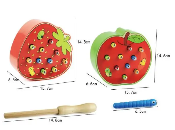 Новая игра "Лови червя", Магнитные деревянные игрушки для детей, Обучающие Игрушки для раннего обучения, деревянные блоки, игрушки для мальчиков, WYQ