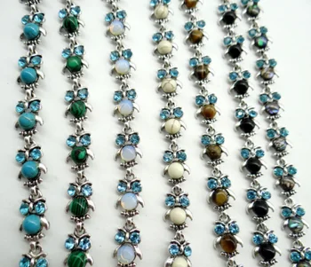

Retro owl Natural stone tiger eye Turquoises Opal malachite Quartz crystal bracelet for diy Jewelry making Accessories A1