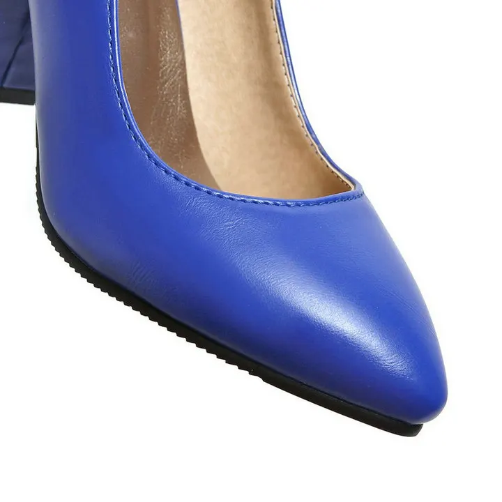 Модные женские туфли с острым носком на высоком каблуке; женские туфли-лодочки на высоком квадратном каблуке; цвет черный, синий, серый, бежевый