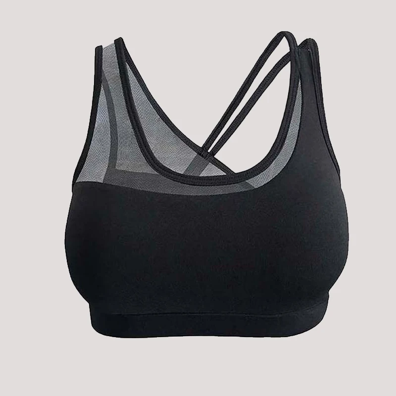 

Black White Criss Cross Top Sexy Sport Bra Push Up Yoga Top Running Fitness Bra Gym clothes active wear