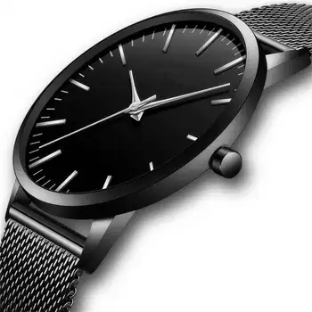 

Top Luxury Brand Watch Simple Male Watches Horse Strap Stainless Steel Men Wristwatch No Logo Business Design Man Quartz Clock