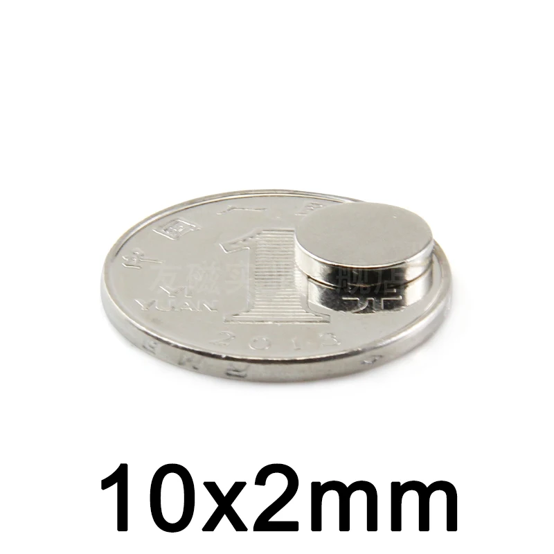 50/100/200 шт Многофункциональный 10*2 мм, неодимовый магнит постоянный Permanent супер сильный, мощный магнитный магнит диск 10 мм x 2 мм
