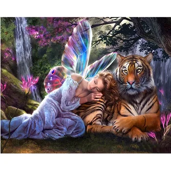 

Home Decoration DIY 5D Diamond Butterfly Fairy Embroidery Cross Stitch Tiger kits Resin Hobby Craft KBL