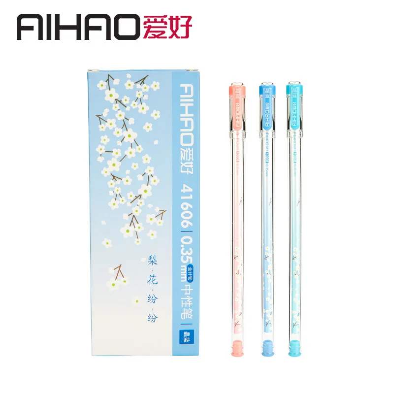 AIHAO/Новинка 2019 брендовая гелевая чернильная ручка 0 35 мм Цветочная школьная и