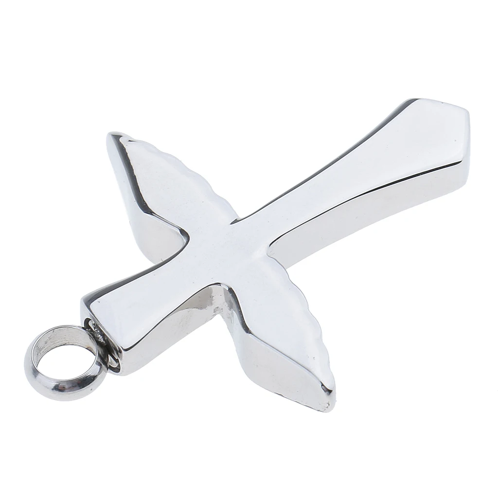 Keepsake Urn Jewelry Bless Cross Angel Wing Cremation Pendant for ashes