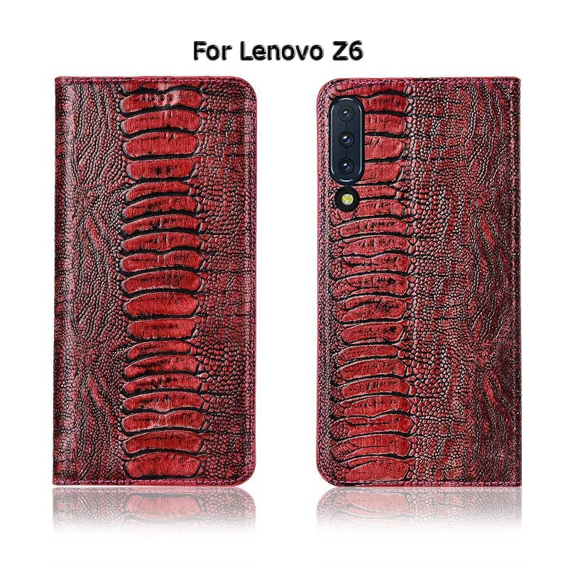 Чехол для телефона для lenovo Z6 Pro Lite, чехол с откидной крышкой, подставкой, карманом для карт, чехол из натуральной коровьей кожи