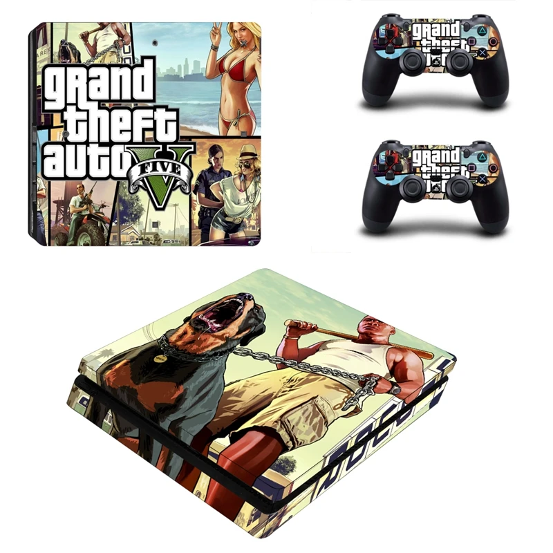 Горячие Grand Theft Auto GTA5 Стиль кожи Стикеры чехол для Playstation 4 Slim PS4 Slim консоли и крышка Переводные картинки из 2 контроллеры