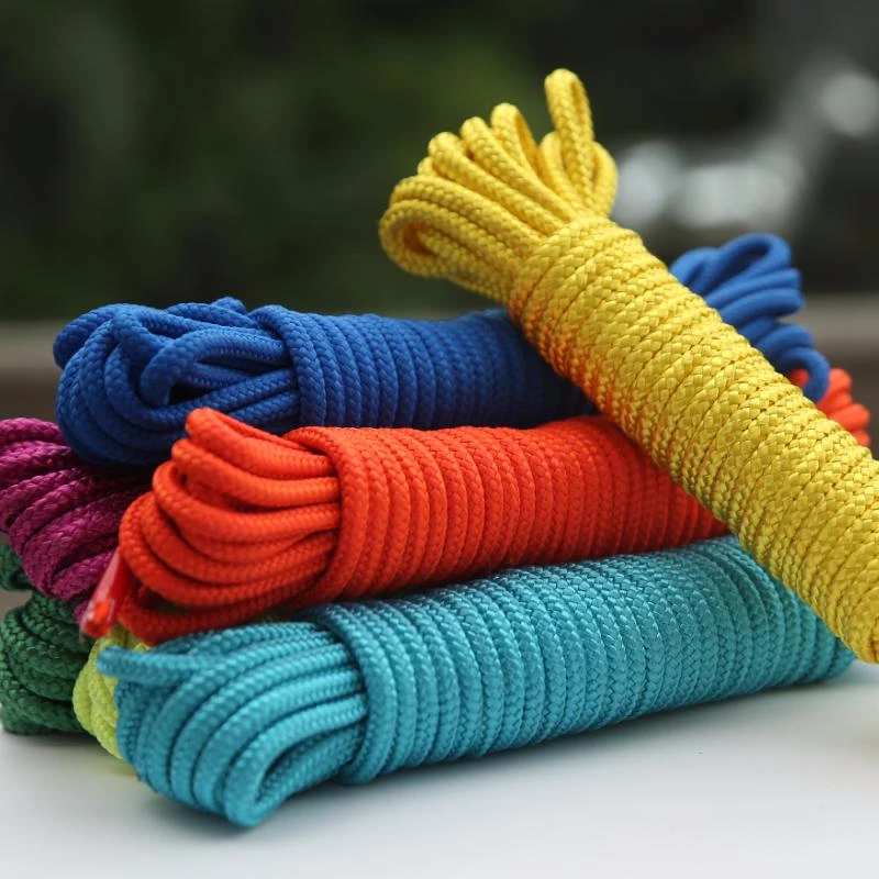 

6mm Braided Polyester Rope High Strength Polyester Cord Colorful Handmade Home DIY Multicolor Decoration Line 10m