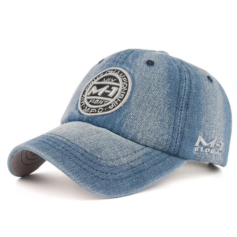 Women Men M1 Denim Baseball Cap Unisex Embroidery Cowboy Hat Fashion Casual Male Female Hip Hop Sunscreen Caps CP0253 (1)