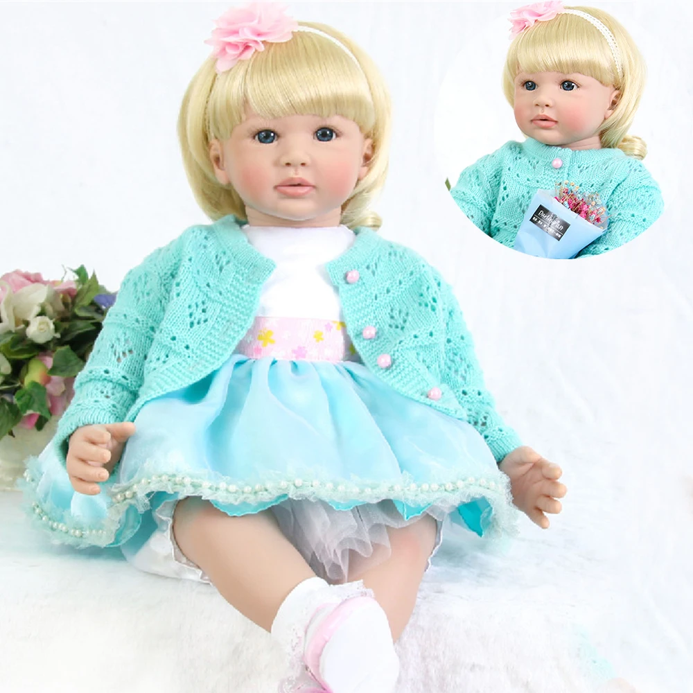 

New design 60cm Soft Silicone Doll Reborn Baby 24" bebe Toys reborn For child Birthday Gift exclusive Boneca reborn menina