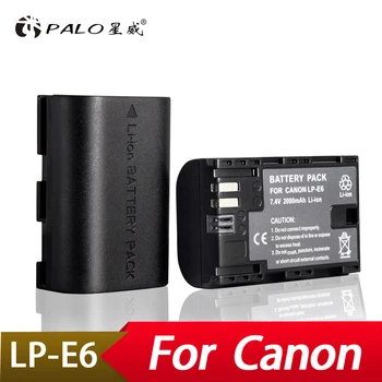 

Palo 2Pcs 2000mAh LP-E6 LP E6 LP-E6N Camera Battery For Canon EOS 5DS 5D Mark II Mark III 6D 7D 60D 60Da 70D 80D DSLR EOS 5DSR