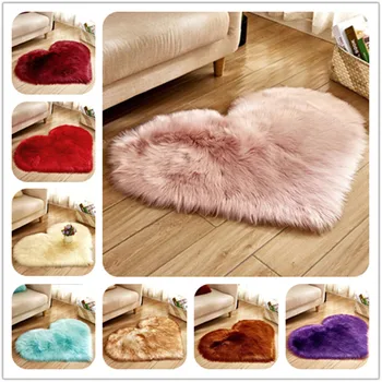 

Australian Wool Carpets Love Heart Rugs Modern Home Decor Bedroom Fur Carpet Cloakroom Mat Bed Blanket Thick Study Area Rugs