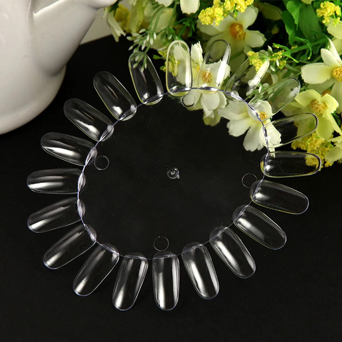 

5pcs Acrylic Oval False Nail Tips Display Nail Polish UV Gel Color Ellipse Palette False Tips Nail Art Salon Practice Tool