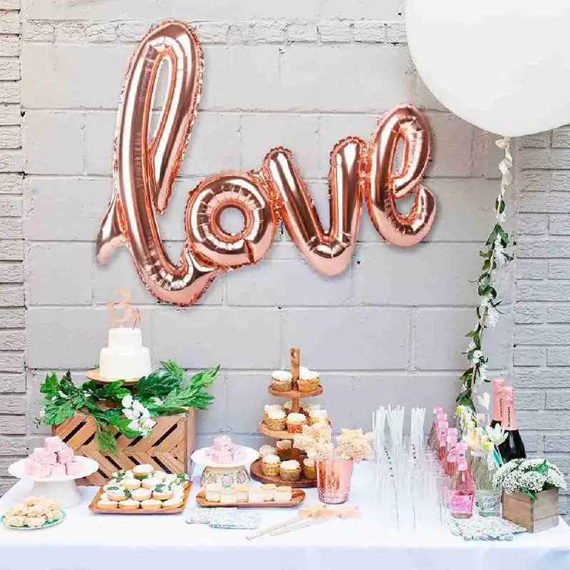

Rose Gold Love Letter Foil Balloons Wedding Anniversary Decor Balloon Inflatable Balls Valentine's Day Birthday Party Supplies