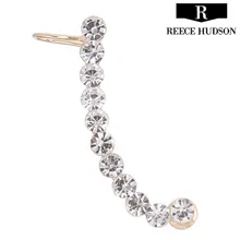 2017 Hot New Fashion Ear Cuff Gold Personality Shiny Rhinestone Punk Clip Earrings For Women Brincos