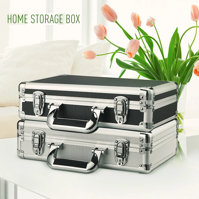 

Small Aluminium Flight Case Tool latch Box Clear Top Storage Display Demo Medals with Foam Insert Camera Video Case