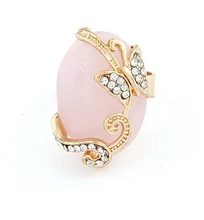 new European and American fine jewelry Splendor Alloy ring flash large pieces of crystal opal ring