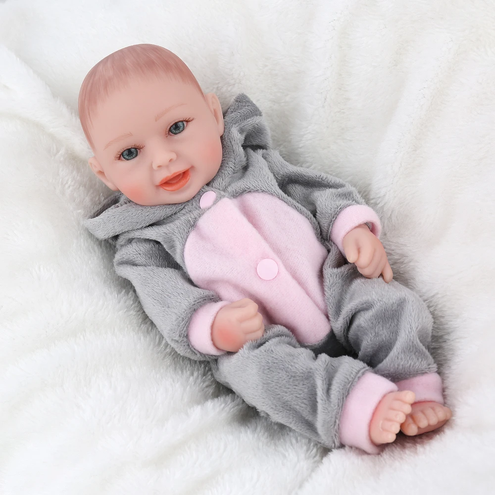 KAYDORA 25cm 10Inch Realistic Miniature Soft Silicone Dolls Full Body Reborn Baby Doll Boy Lifelike Newborn Baby Dolls Cute