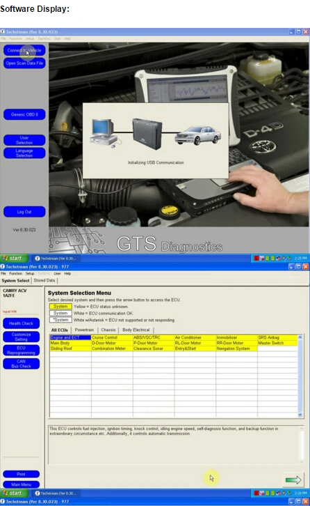 Профессиональный инструмент диагностики мини VCI J2534 TSI Techstream разъем адаптера v10.30.029 один кабель Поддержка для TOYOTA ТИС