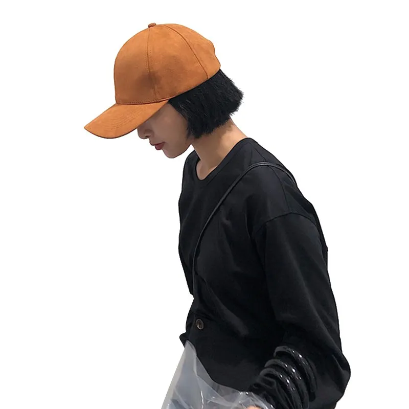 

Sport Cap Angled Brim Solid Color Thermal Breathable Velvet Cotton Peaked Hats Holiday Hat