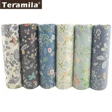 TERAMILA Telas, хлопок, ткань с цветочным принтом, стеганая Подушка, наволочка для подушки, ткань для шитья, сделай сам, 6 шт./40 см x 50 см, украшение для дома