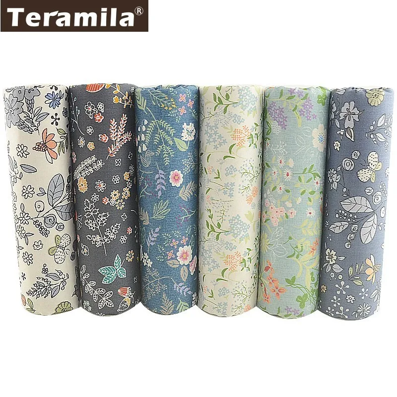 TERAMILA Telas 100% хлопчатобумажная ткань с цветочным принтом стеганая подушка