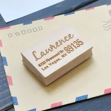 Деревянный штамп пользовательский адрес штамп пользовательский деревянный штамп для бизнеса, свадьбы, брендинга, события