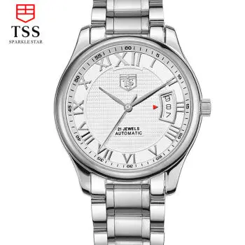 Luxury Tss Watch Men Sapphire Glass Date Stainless Steel Mens Sport Silver Wristwatches automatic Mechanical Watch