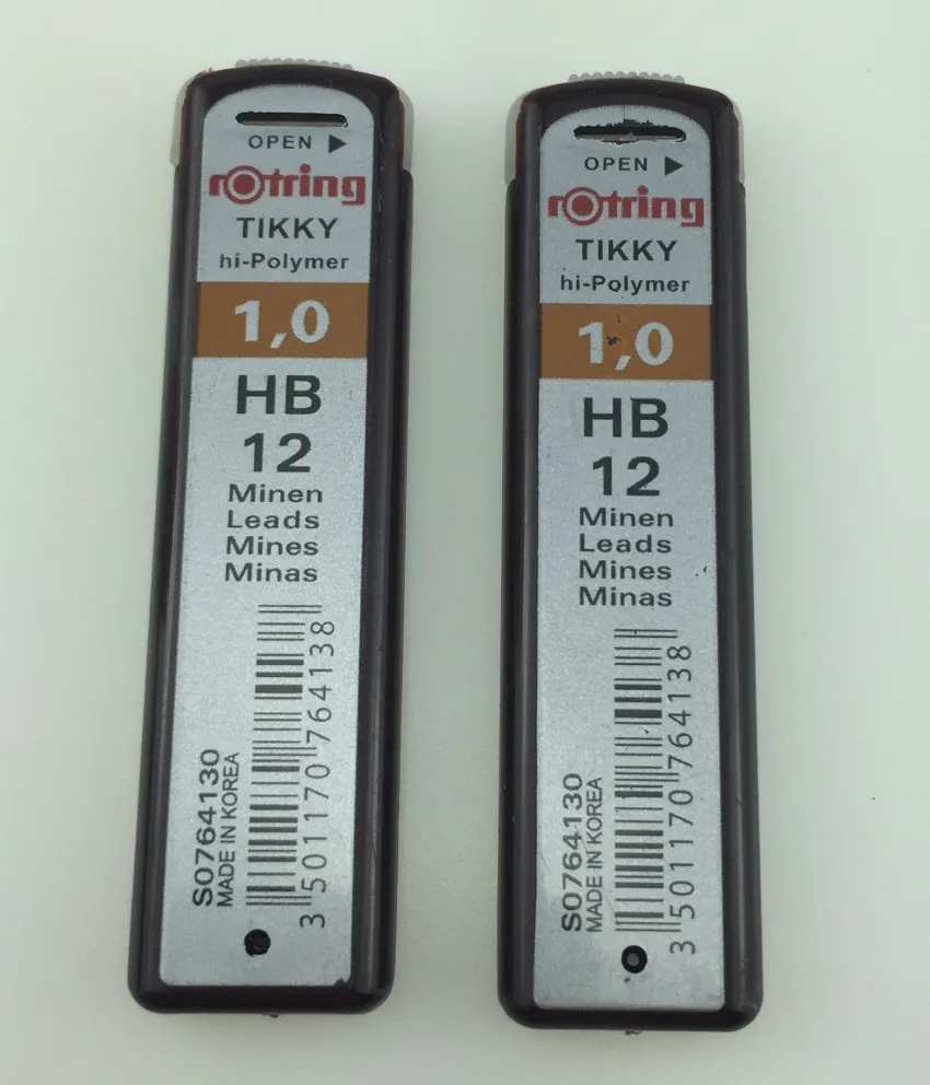 Rotring 2B HB B 0,5/0,7/0,9/1,0 мм механические карандаши для заправки зажигалок автоматически стержни для карандаша карандашные грифели для рисования - Цвет: 05 HB 2 tubes