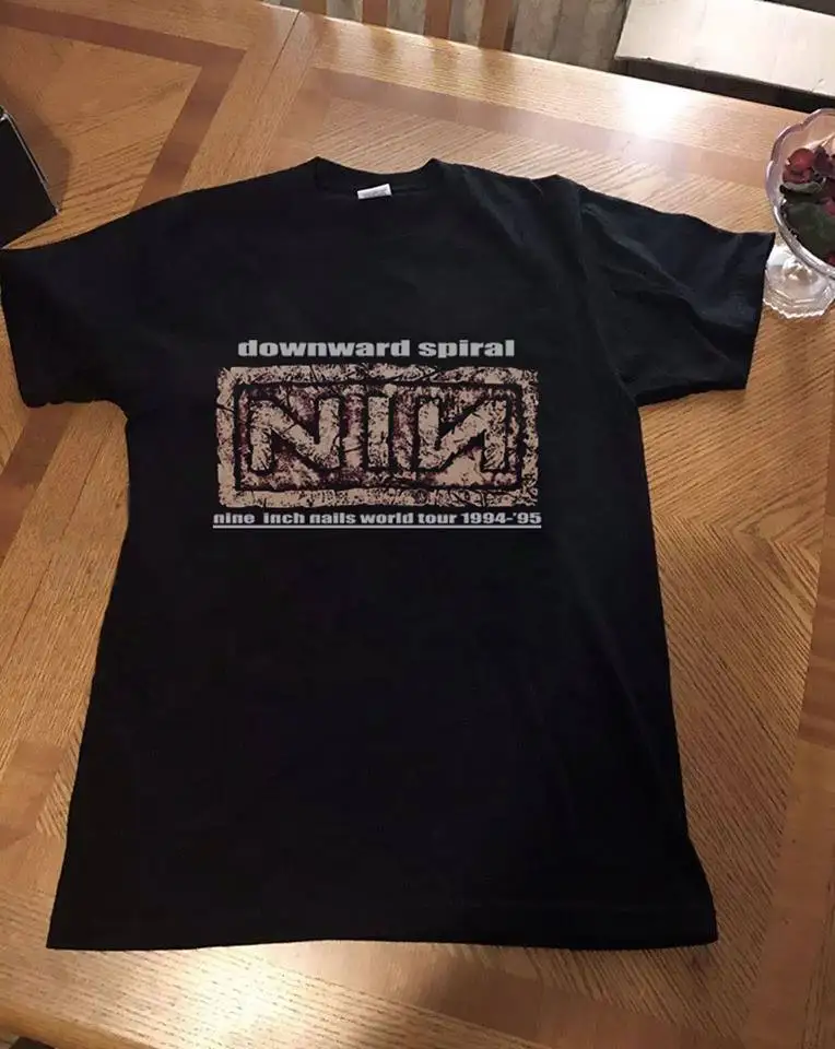 Vtg Nine Inch Nails нисходящая спираль World Tour 1994 Gildan Перепечатка США Sz # Az | Мужская одежда