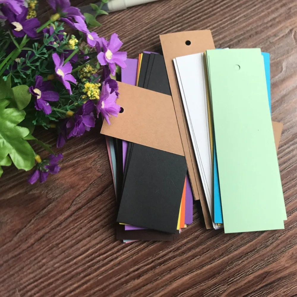 

100pcs/set Blank Mini Kraft Paper Card Tag With Hole Hand-painted Card DIY Doodle Card Christmas Cards Greeting Cards