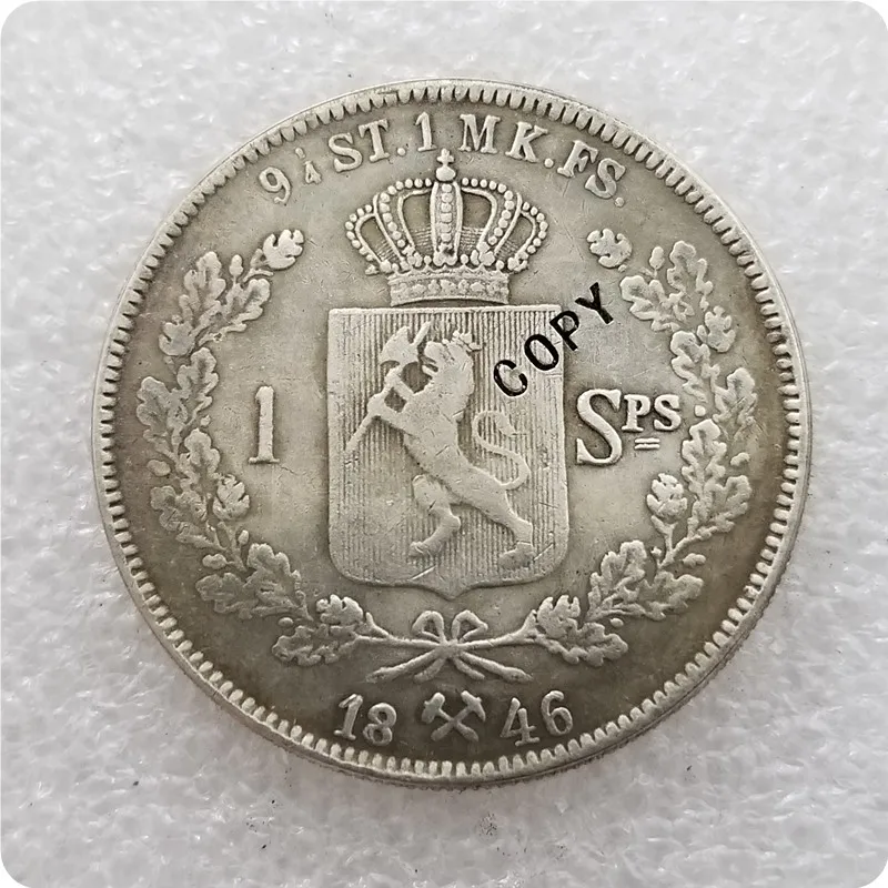 1846-1857 Норвегия 1 специальный дальер-Оскар копии монет
