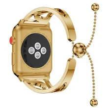 Мода розовое золото металлический ремешок для я смотреть Appe группы часы черный Нержавеющая сталь умный Браслет Ссылки ремешок для часов аксессуары