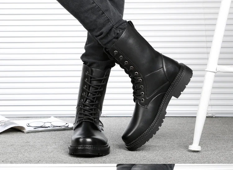 Новые Армейские Ботинки Martin; обувь из натуральной кожи; мужские ботинки на меху со шнуровкой; сезон осень-зима; botines hombre