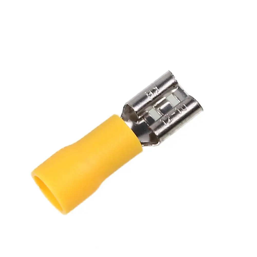 

20pcs Yellow Female Semi-insulated Spade Wire Connector Terminal FDD1.25-250