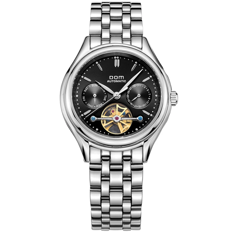 DOM Men's Watch Hollow Automatic Mechanical Watch Flywheel Stainless Steel Business Waterproof Male Watches Relogio Masculino DOM Men's Watch Hollow Automatic Mechanical Watch Flywheel Stainless Steel Business Waterproof Male Watches Relogio Masculino