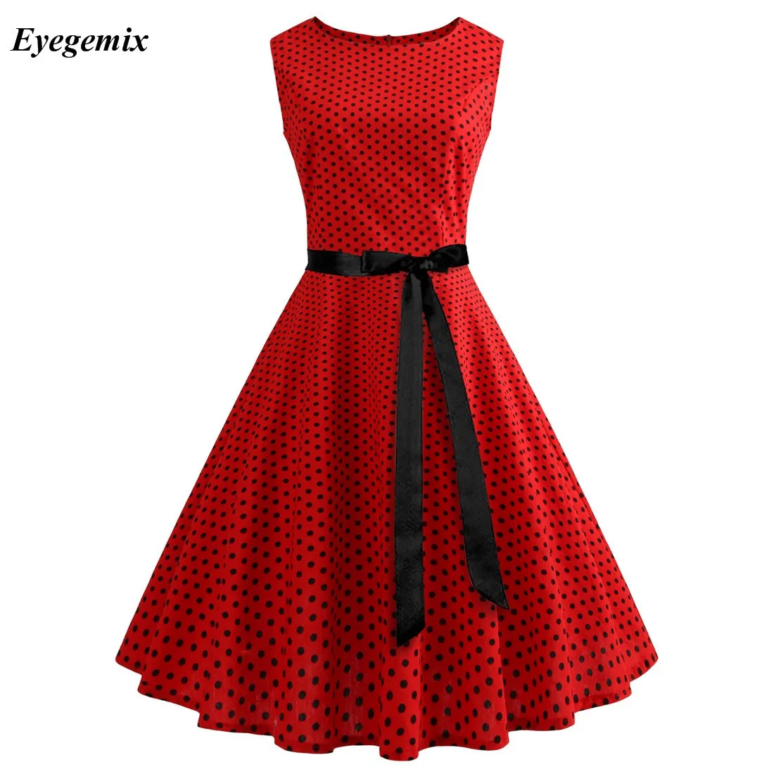 Sommer Kleid 2019 гниению узор в горошек Retra Винтаж 50 S 60 Повседневное вечерние Ослик Roberto