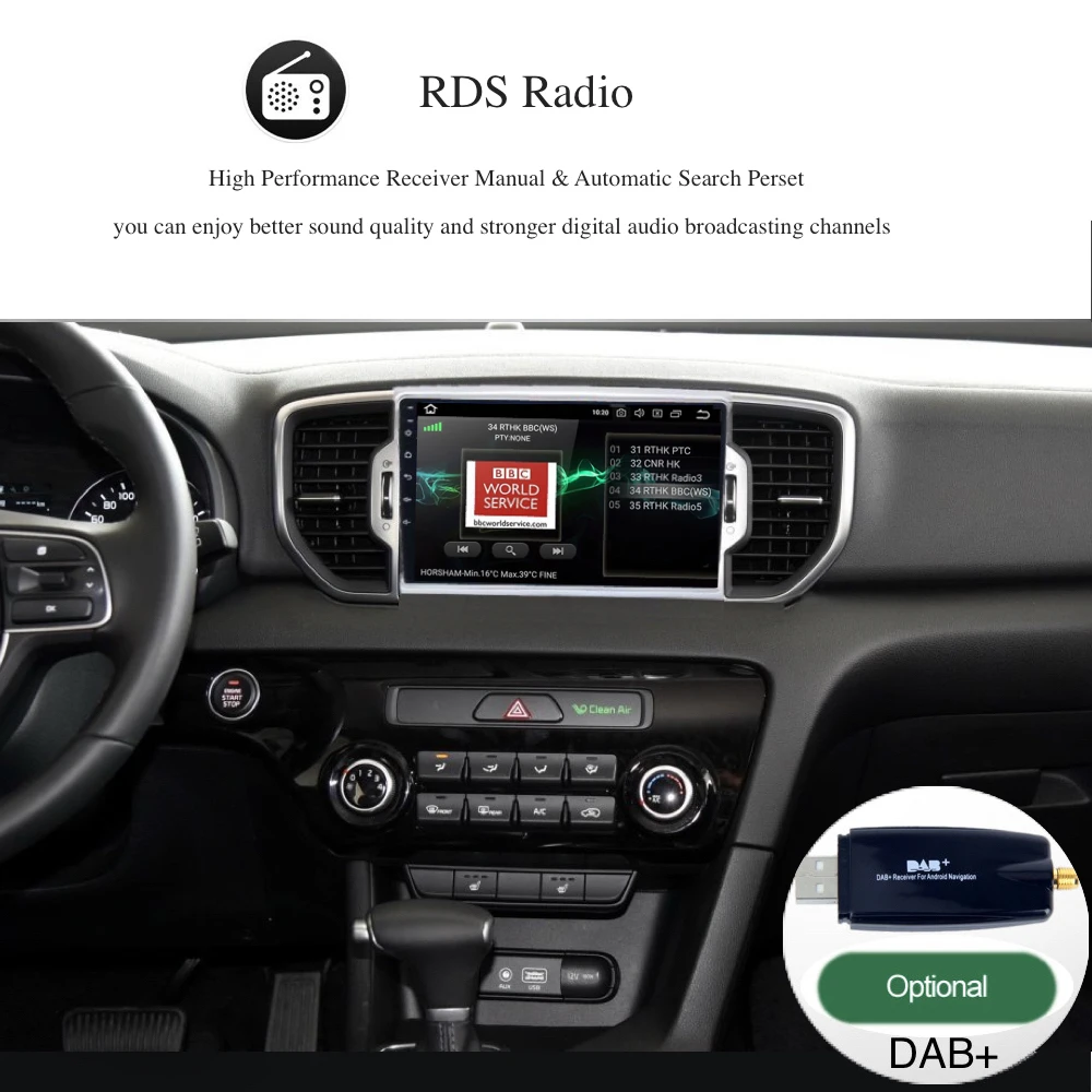 Flash Deal Android 7.1 Car DVD for KIA Sportage 2015 2016 with Radio GPS Navigation Car Stereo Multimedia Player Quad Core 16G 1 din 9 inch 10
